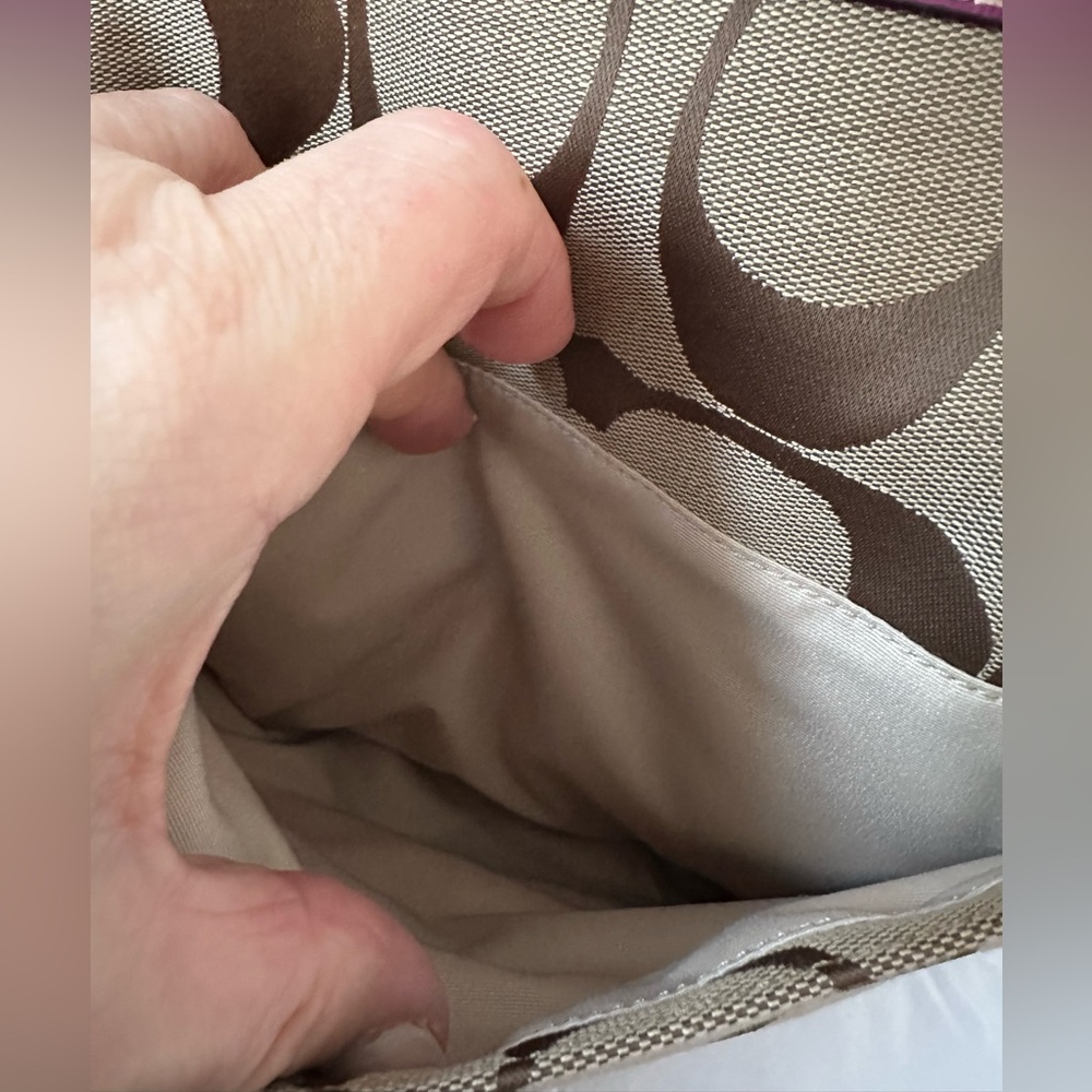 Coach Brown and Pink Tote with Signature Style - Picture 14 of 16